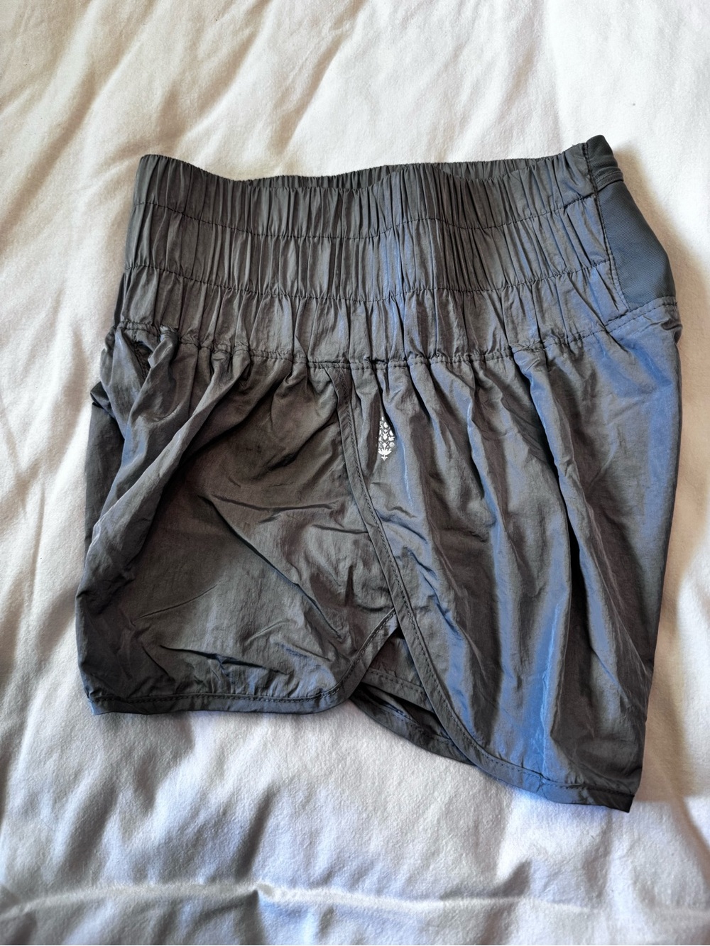 FP Movement by Free People Olive Gray High-Waist Athletic Shorts - Picture 2 of 4